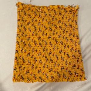 Orange floral tube top - XS